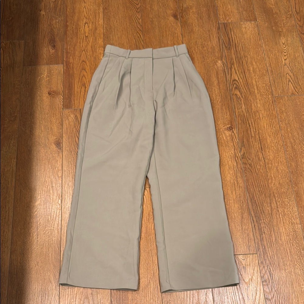 Beige Wide-Leg Trousers Size 26S Curve Love